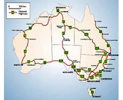 australia travel route